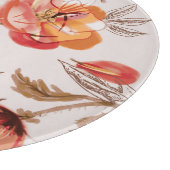 ベージュバックグラウンドポピー水の色のパターン カッティングボード (角)