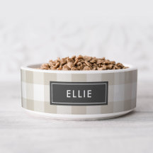 ベージュバッファローチェック名モノグラム