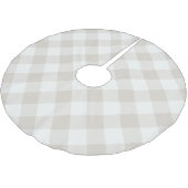 ベージュバッファローチェック | ファームハウスホリデイ ブラッシュドポリエステルツリースカート (アングル)