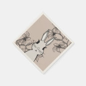 ベージュバニーフローラ春 スタンダードカクテルナプキン (角)