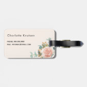 ベージュバラ金ゴールド花模様モノグラムエレガント ラゲッジタグ (裏面横)