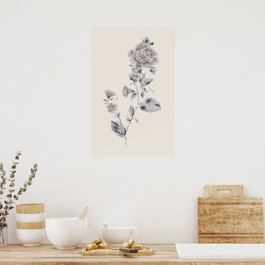 ベージュバラ ポスター (キッチン)