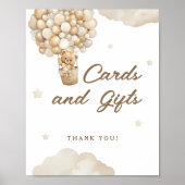 ベージュバルーズテディベアカードギフト ポスター (正面)