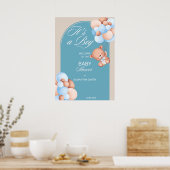 ベージュバルーンのベビーシャワーへようこそ ポスター (キッチン)