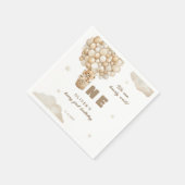 ベージュバルーンを楽しく待つことができる1st誕生日 スタンダードカクテルナプキン (角)