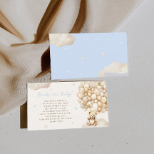 ベージュバルーンベアブックベビーベビーシャワー