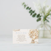 ベージュバルーンベアブックベビーベビーシャワー エンクロージャーカード (スタンド正面)