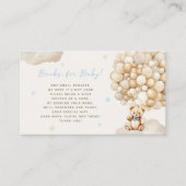ベージュバルーンベアブックベビーベビーシャワー エンクロージャーカード (正面)