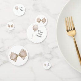 ベージュバルーンベビーシャワー コンフェッティ