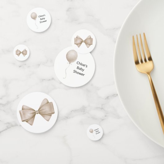 ベージュバルーンベビーシャワー コンフェッティ (グループ)