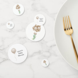 ベージュバルーン赤ちゃんシャワー コンフェッティ