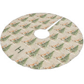 ベージュバーラップファミリーモノグラムかわいい狐 ブラッシュドポリエステルツリースカート (アングル)