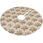 ベージュバーラップファミリーモノグラムジンジャーブレッドマン ブラッシュドポリエステルツリースカート (アングル)