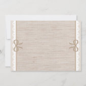 ベージュバーラップベビーシープリトルラムベビーシャワー 招待状 (裏面)