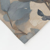 ベージュバーンオレンジダスティネイビーブルーフローラ フリースブランケット (角)