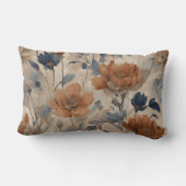 ベージュバーンオレンジダスティネイビーブルーフローラ ランバークッション (裏面)