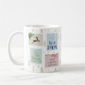 ベージュパインの木にクリスマスの切手 コーヒーマグカップ (左)