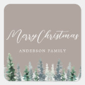 ベージュパイン素朴フォレストホリデーギフト スクエアシール (正面)