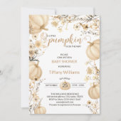 ベージュパステルウォーターカラーパンプキン秋野生の花 招待状 (正面)