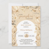 ベージュパステルウォーターカラーパンプキン秋野生の花 招待状 (正面)