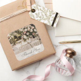 ベージュパステルエレガントサンキューサミナリー スクエアシール