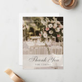 ベージュパステルエレガントサンキューサミナリー ノートカード (正面/裏面インサイチュ)