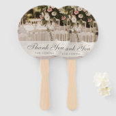 ベージュパステルエレガントサンキューサミナリー ハンドファン (正面&裏面)