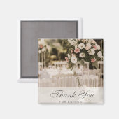 ベージュパステルエレガントサンキューサンスーベニアマグネット マグネット (正面/裏面)