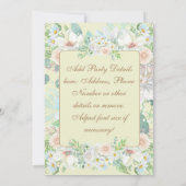 ベージュパステルエレガントフローラガーデンパーティー 招待状 (裏面)