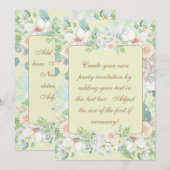 ベージュパステルエレガントフローラガーデンパーティー 招待状 (正面/裏面)