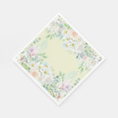 ベージュパステルエレガントフローラガーデン誕生日 スタンダードランチョンナプキン (角)