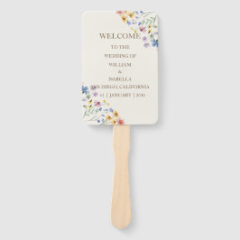 ベージュパステルワイルドフラワー ハンドファン