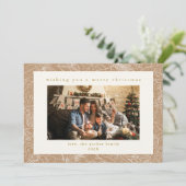 ベージュパターカスタムン写真クリスマスホリデーカード シーズンカード (スタンド正面)