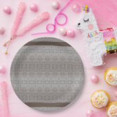 ベージュパターン（の模様が）ある ペーパープレート (パーティー)