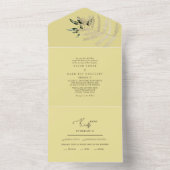 ベージュパンパスイエローウェディング オールインワン招待状 (内側)