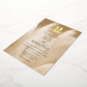 ベージュパンパスグラス中国のズ結婚ズ 箔招待状 (回転した状態)