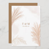 ベージュパンパスグラス 招待状 (正面/裏面)