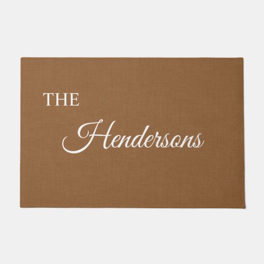 ベージュパーソナライズされたのドアマットの姓 ドアマット (正面)