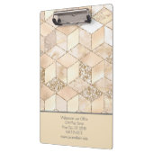 ベージュパーソナライズされたクリームニュートラルカラージオメトリック クリップボード (左)