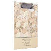 ベージュパーソナライズされたクリームニュートラルカラージオメトリック クリップボード (右)