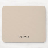 "ベージュパーソナライズされたモノグラム マウスパッド (正面)
