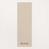 ベージュパーソナライズされたモノグラム ヨガマット (裏面)