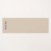 ベージュパーソナライズされたモノグラム ヨガマット (正面(横))