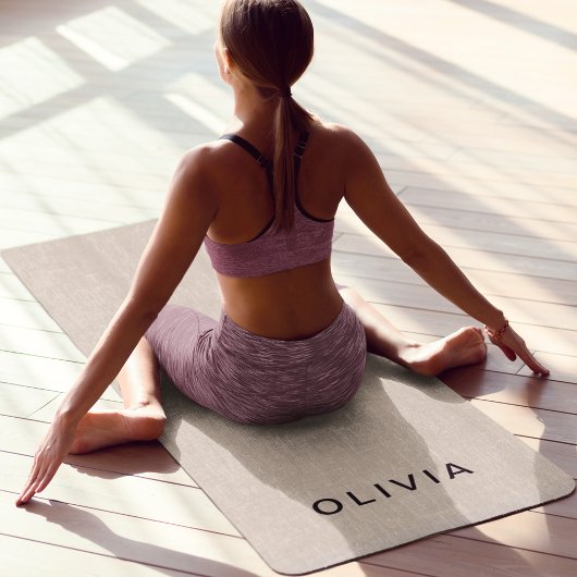 ベージュパーソナライズされたモノグラム ヨガマット