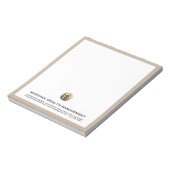 ベージュパーソナライズされたリネンプリントメモ帳 ノートパッド (回転)