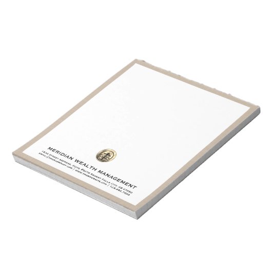 ベージュパーソナライズされたリネンプリントメモ帳 ノートパッド (回転)