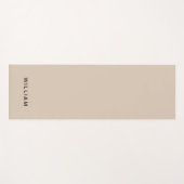 ベージュパーソナライズされた&モノグラム名ヨガマット ヨガマット (正面(横))