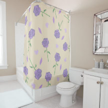 ベージュパープルバラフローラボホボタニカルパターン