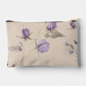 ベージュパープルワイルドフラワーエレガンスボホトレンディー アクセサリーポーチ (裏面)