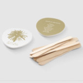 ベージュパームビーチ結婚式式プログラム ハンドファン (組立なし)